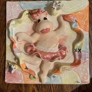 Handcrafted Ceramic Ballerina Wall Art